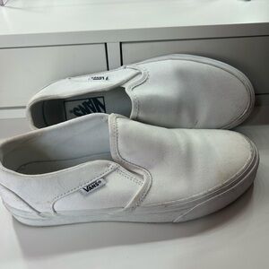 Vans Classic White Canvas Slip-Ons